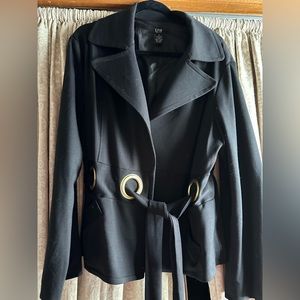 DM New York  Black Lace Tie blazer with brass loops XL Never worn.